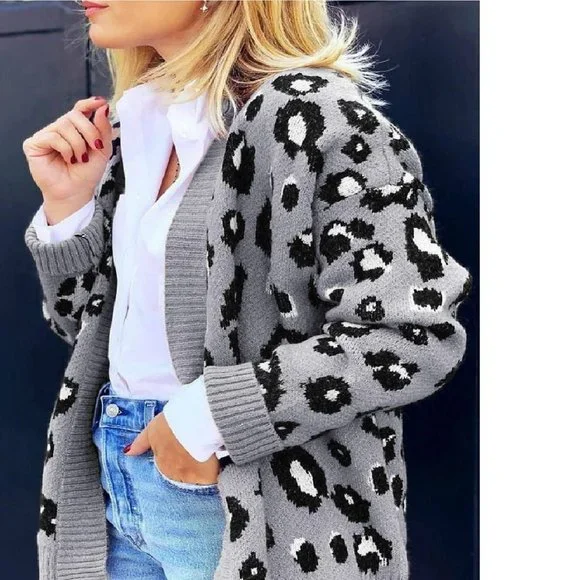 Meredith Spotted Leopard Open Cardigan - Picture 2 of 3